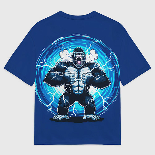 Мужская футболка оверсайз Горилла показывает свою силу / 3D-принт – фото 2