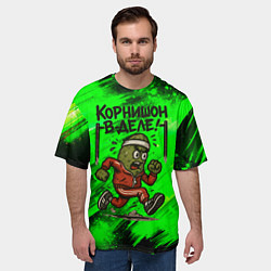Футболка оверсайз мужская Корнишон в деле - спортсмен, цвет: 3D-принт — фото 2
