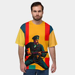 Футболка оверсайз мужская Белогвардеец поп-арт, цвет: 3D-принт — фото 2