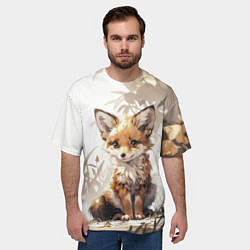 Футболка оверсайз мужская Юный лисёнок, цвет: 3D-принт — фото 2