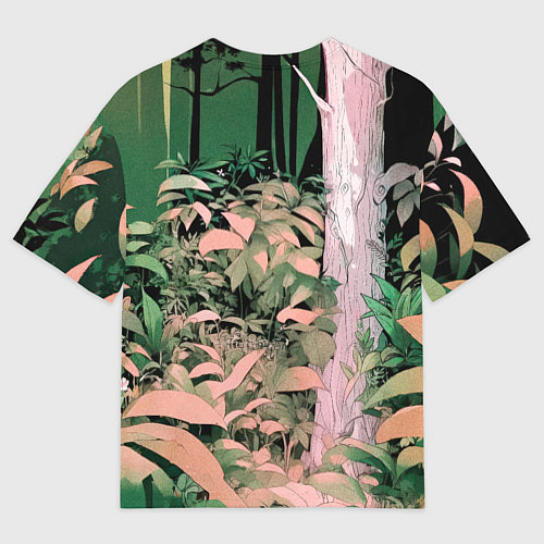Мужская футболка оверсайз Панда в лесу / 3D-принт – фото 2