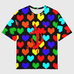 Футболка оверсайз мужская Doom love pixel pattern, цвет: 3D-принт