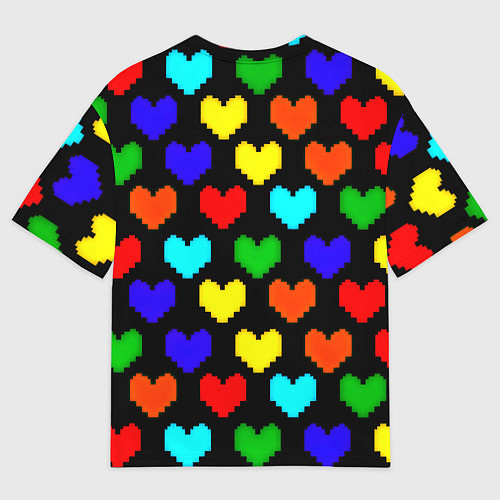 Мужская футболка оверсайз Doom love pixel pattern / 3D-принт – фото 2