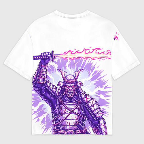 Мужская футболка оверсайз Нападение самурая / 3D-принт – фото 2