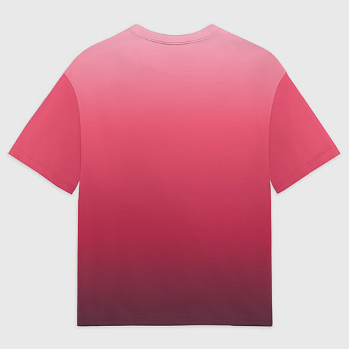 Мужская футболка оверсайз Градиент гранатовый / 3D-принт – фото 2