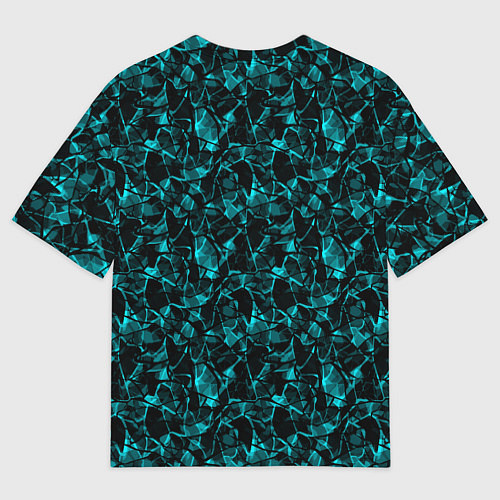 Мужская футболка оверсайз Голубой с черным абстрактный узор / 3D-принт – фото 2