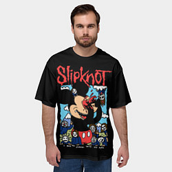 Футболка оверсайз мужская Слипкнот и Микки Маус - I push my fingers into my, цвет: 3D-принт — фото 2