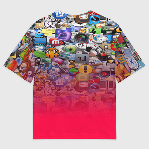 Мужская футболка оверсайз Monster energy social stiker / 3D-принт – фото 2