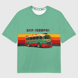 Футболка оверсайз мужская Ретро автобус ЗИЛ 158ВРА1 поп-арт, цвет: 3D-принт
