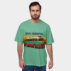 Футболка оверсайз мужская Ретро автобус ЗИЛ 158ВРА1 поп-арт, цвет: 3D-принт — фото 2