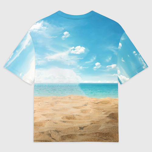 Мужская футболка оверсайз Стич на пляже / 3D-принт – фото 2