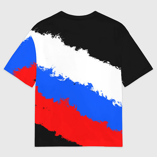 Мужская футболка оверсайз Федерация бокса России - триколор / 3D-принт – фото 2
