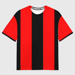 Футболка оверсайз мужская Color red and black, цвет: 3D-принт