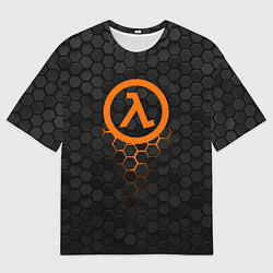 Мужская футболка оверсайз Халф лайф - темные соты