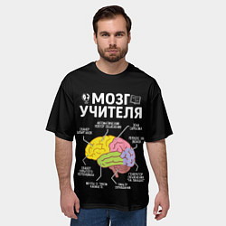 Футболка оверсайз мужская Мозг учителя цветной, цвет: 3D-принт — фото 2