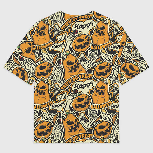 Мужская футболка оверсайз Хэллоуин тыквы / 3D-принт – фото 2