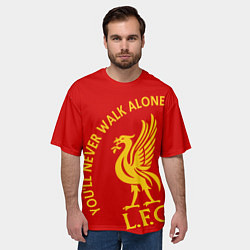 Футболка оверсайз мужская Ливерпуль youll never walk alone, цвет: 3D-принт — фото 2