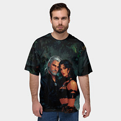 Футболка оверсайз мужская Йеннифэр и Геральт снова вместе, цвет: 3D-принт — фото 2