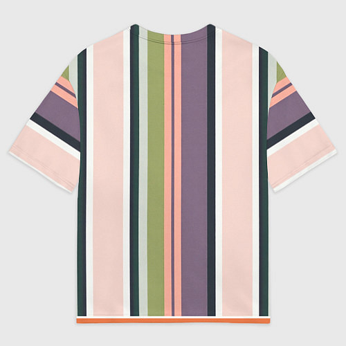 Мужская футболка оверсайз Полосатый пиджак с оранжевым жилетом / 3D-принт – фото 2