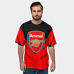 Футболка оверсайз мужская Arsenal текстура краски, цвет: 3D-принт — фото 2