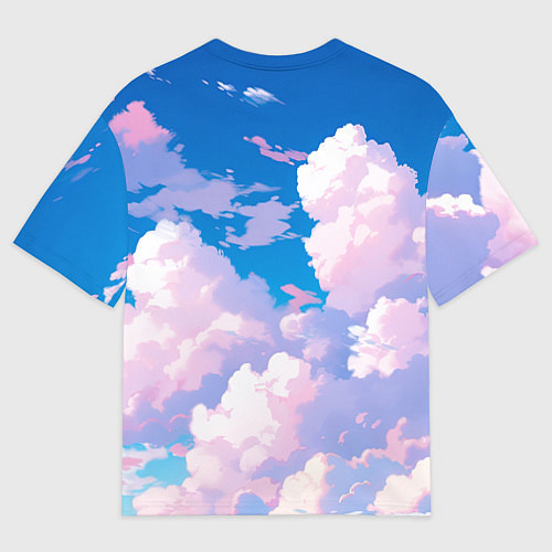 Мужская футболка оверсайз Tiger Derpy in the clouds / 3D-принт – фото 2