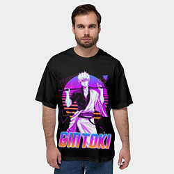 Футболка оверсайз мужская Гинтама ретро, цвет: 3D-принт — фото 2