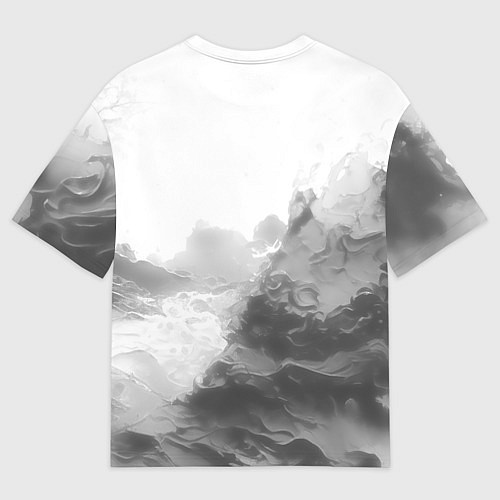 Мужская футболка оверсайз Geely на сером абстрактном фоне / 3D-принт – фото 2