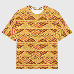 Футболка оверсайз мужская Племенная вышивка, цвет: 3D-принт