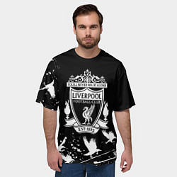 Футболка оверсайз мужская Ливерпуль белые птицы, цвет: 3D-принт — фото 2