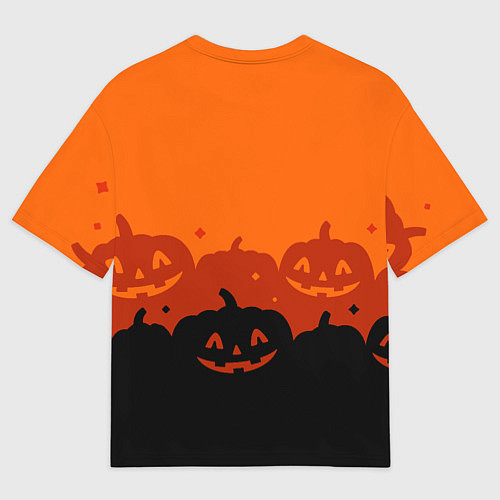 Мужская футболка оверсайз Хэллоуин счастливые тыквы / 3D-принт – фото 2