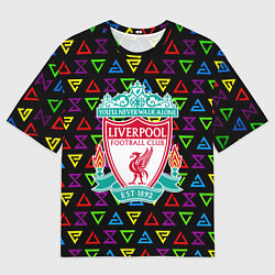 Мужская футболка оверсайз Liverpool pattern neon