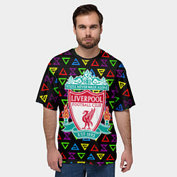 Футболка оверсайз мужская Liverpool pattern neon, цвет: 3D-принт — фото 2
