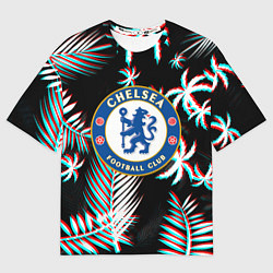 Мужская футболка оверсайз Chelsea тропики глитч текстура