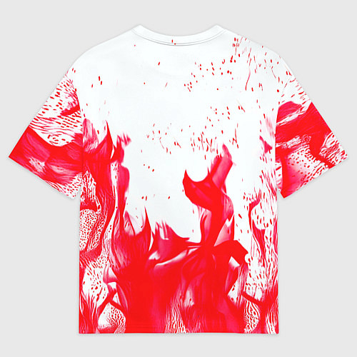 Мужская футболка оверсайз Liverpool розовый огонь / 3D-принт – фото 2