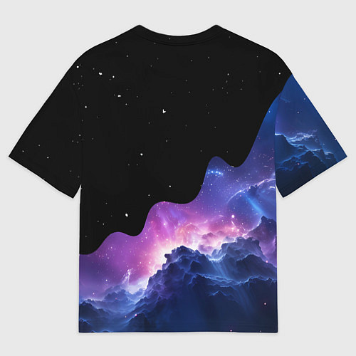 Мужская футболка оверсайз Потеки космической краски / 3D-принт – фото 2