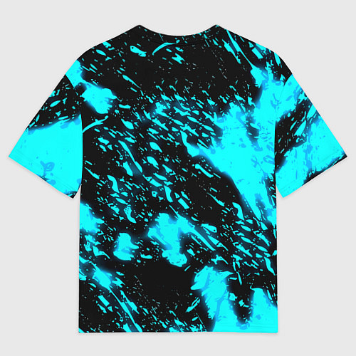 Мужская футболка оверсайз Лестер сити голубые краски / 3D-принт – фото 2