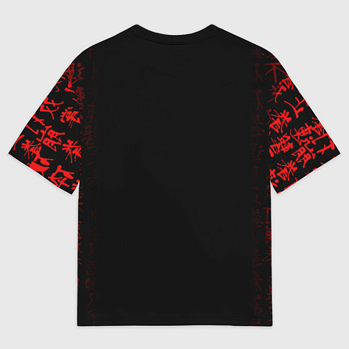 Мужская футболка оверсайз Ван Пис, Луффи на красном / 3D-принт – фото 2