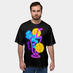 Футболка оверсайз мужская Night beach, цвет: 3D-принт — фото 2