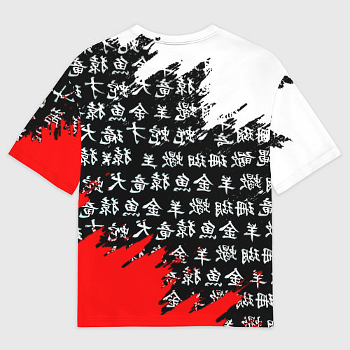 Мужская футболка оверсайз Ливерпуль китайские символы краски / 3D-принт – фото 2