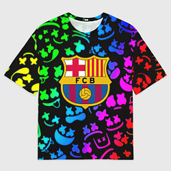 Футболка оверсайз мужская Барселона x Маршмэллоу неоновый градиент, цвет: 3D-принт