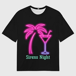 Мужская футболка оверсайз Sirens night