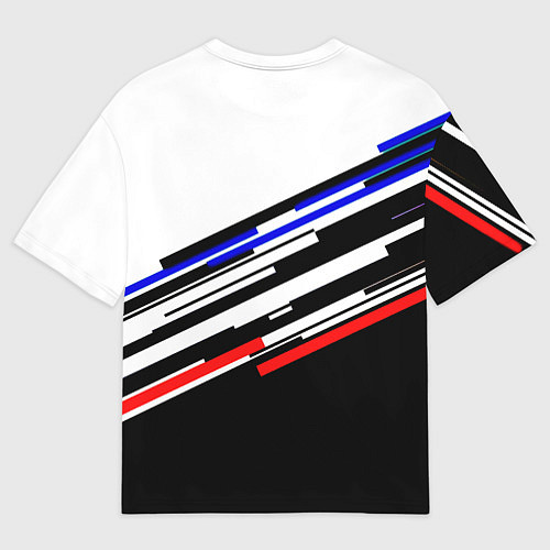 Мужская футболка оверсайз Barcelona полосы текстура спорт / 3D-принт – фото 2