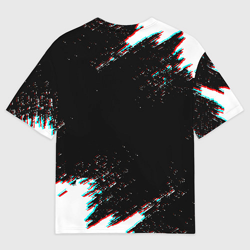 Мужская футболка оверсайз Арсенал краски глитч текстура / 3D-принт – фото 2