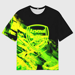 Футболка оверсайз мужская Арсенал кислотные краски, цвет: 3D-принт