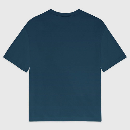 Мужская футболка оверсайз Полнолуние и черный кот - жуткий Хэллоуин / 3D-принт – фото 2