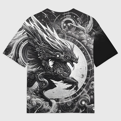 Мужская футболка оверсайз Cyber dragon - ai art fantasy / 3D-принт – фото 2