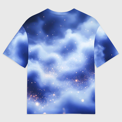 Мужская футболка оверсайз 2026 сине-голубая дымка / 3D-принт – фото 2