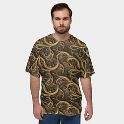 Футболка оверсайз мужская Латунные завитки, цвет: 3D-принт — фото 2