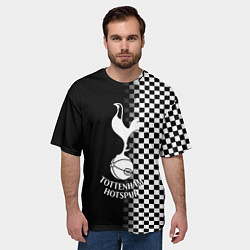 Футболка оверсайз мужская Тоттенхэм клетка шахматная, цвет: 3D-принт — фото 2