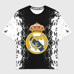 Мужская футболка оверсайз Реал Мадрид текстура краски